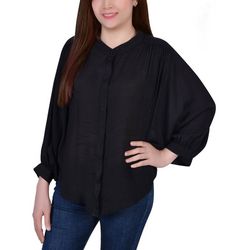 NY Collection Womens 3/4 Dolman Sleeve Blouse