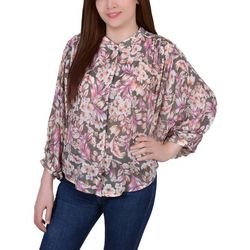 NY Collection Womens 3/4  Dolman Sleeve Blouse