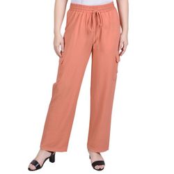NY Collection Womens Long Pull On Cargo Pants