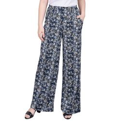NY Collection Womens Wide Leg Pull On Pant