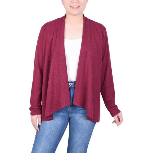 NY Collection Womens Long Sleeve Swing Cardigan
