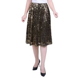 NY Collection Women Knee Length Sequined Skirt.