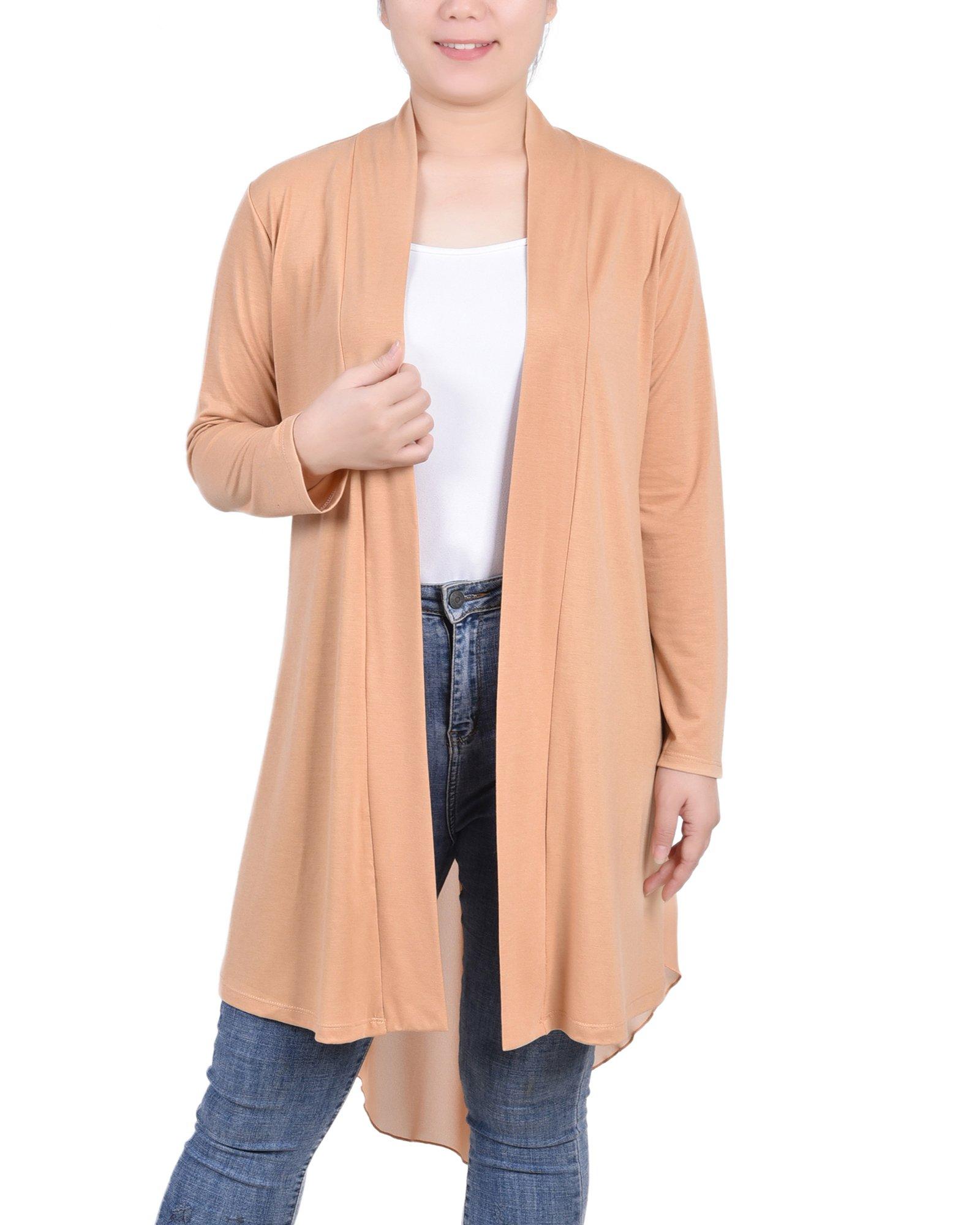 NY Collection Womens Long Sleeve Knit Cardigan