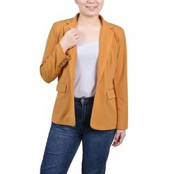 NY Collection Womens Long Sleeve Scuba Crepe Jacket