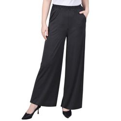 NY Collection Womens Wide Leg Pull On Pant