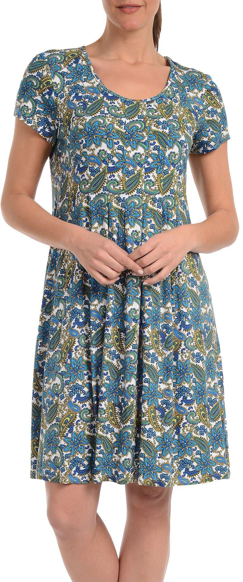 Womens Paisly Fit & Flare Dress