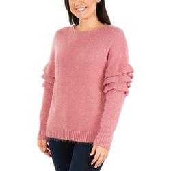 Womens Puffle Sleeve Crew Pullover