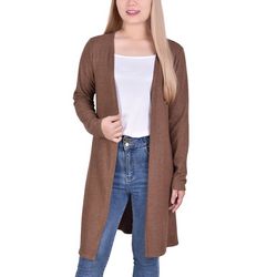 NY Collection Womens Long Sleeve Solid Cardigan