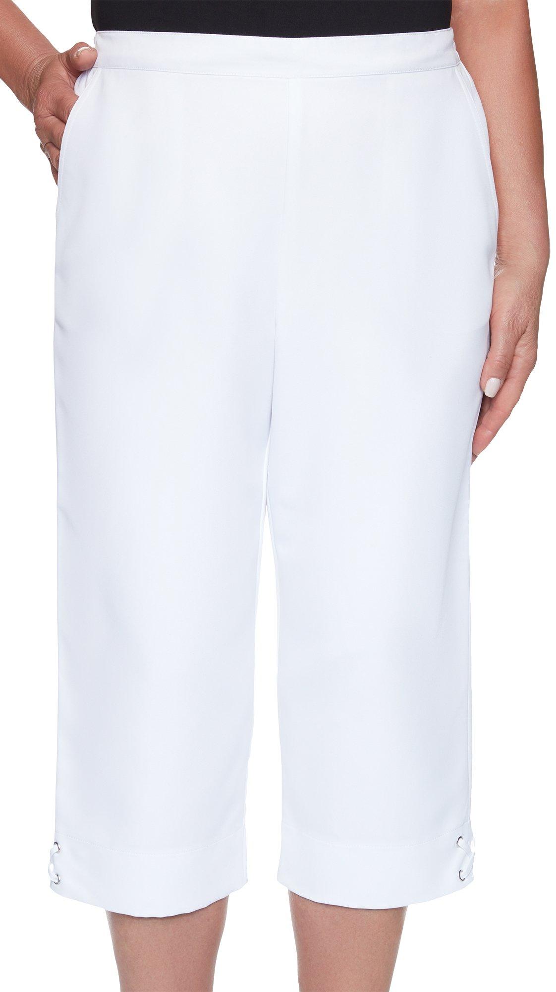 Alfred Dunner Womens Palm Coast Crochet Hem Capris