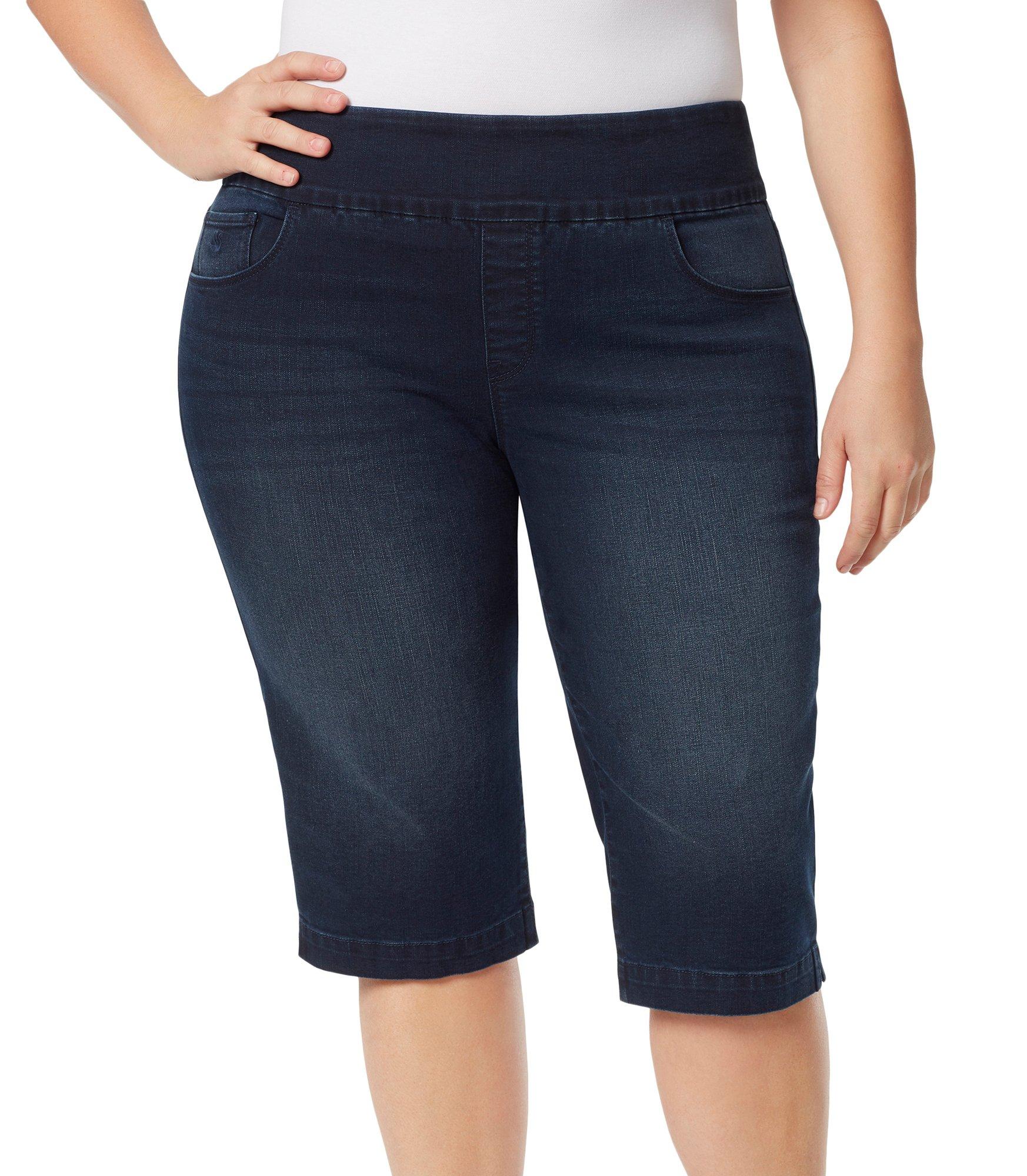 Gloria Vanderbilt Plus Amanda Solid Skimmer Shorts