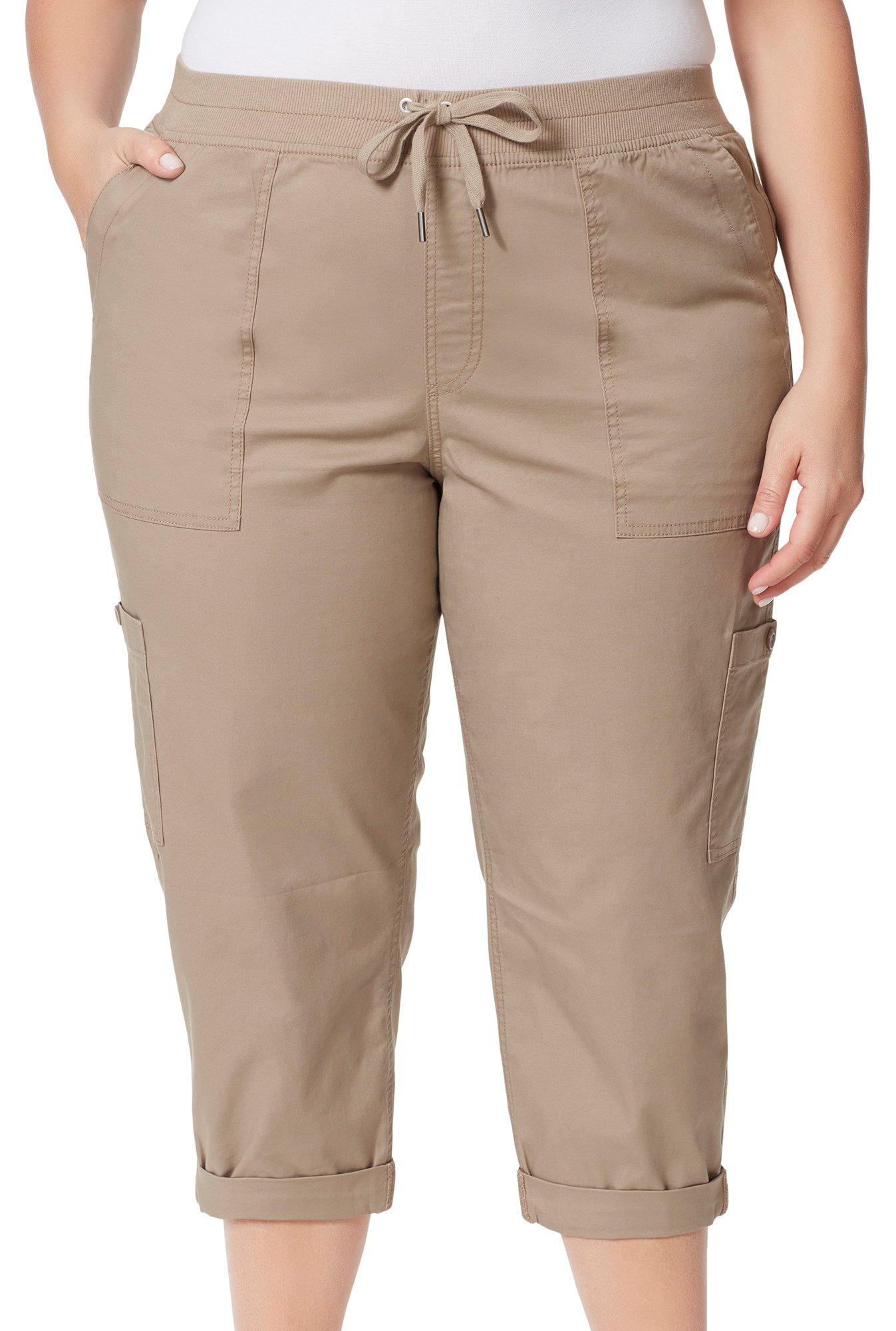 Gloria Vanderbilt Plus Solid Pull On Cargo Capri
