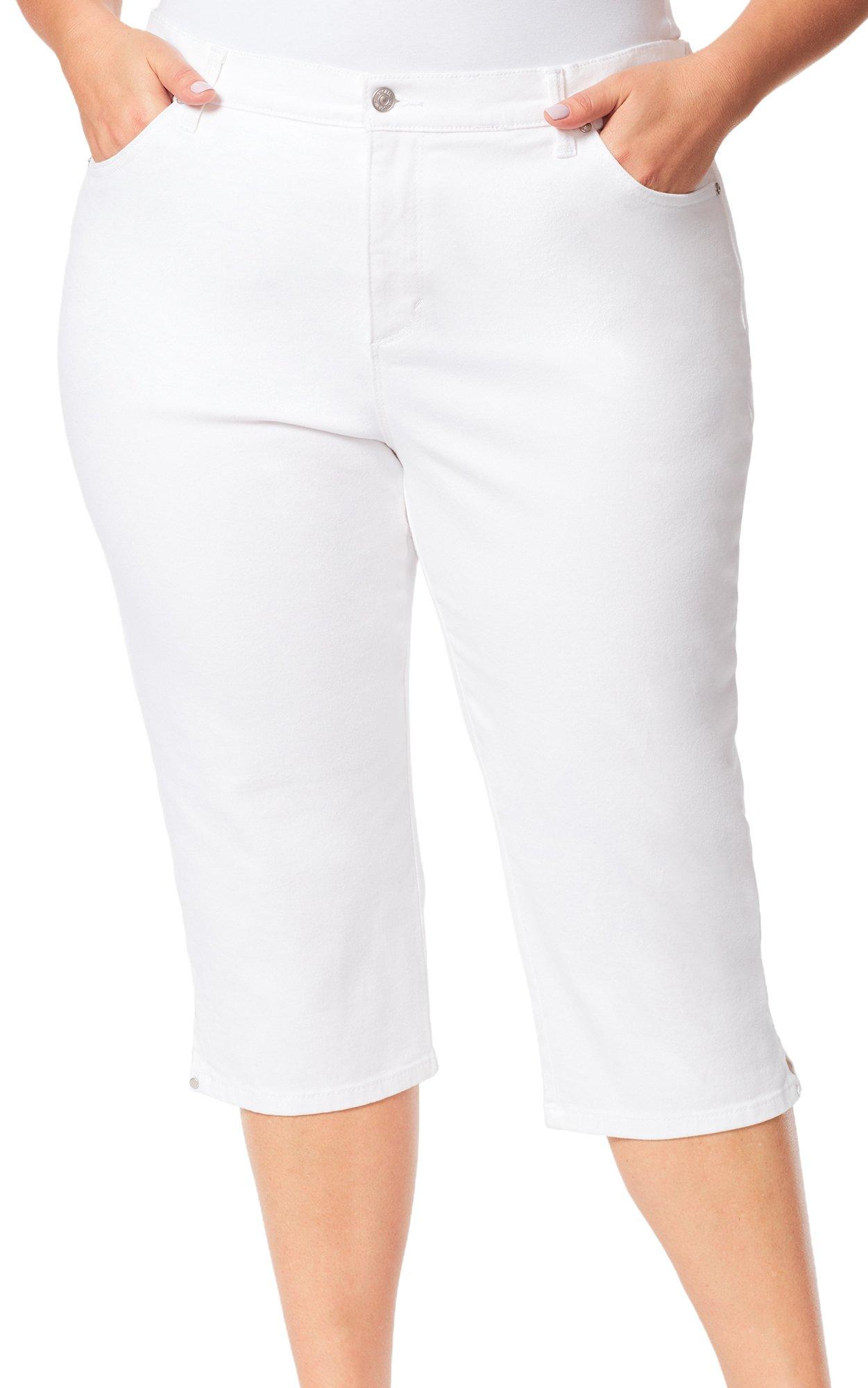 Capri Pants for Women Cotton Linen Plus Size Cargo Pants Capris Elastic High  Waisted 3/4 Slacks with Multi Pockets (Small, Brown) 