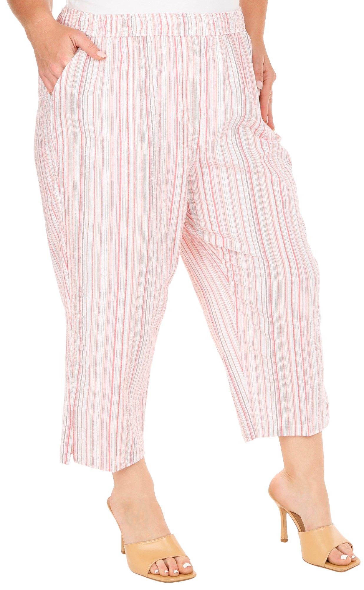 Plus 21in. Thin Striped Sheeting Capris
