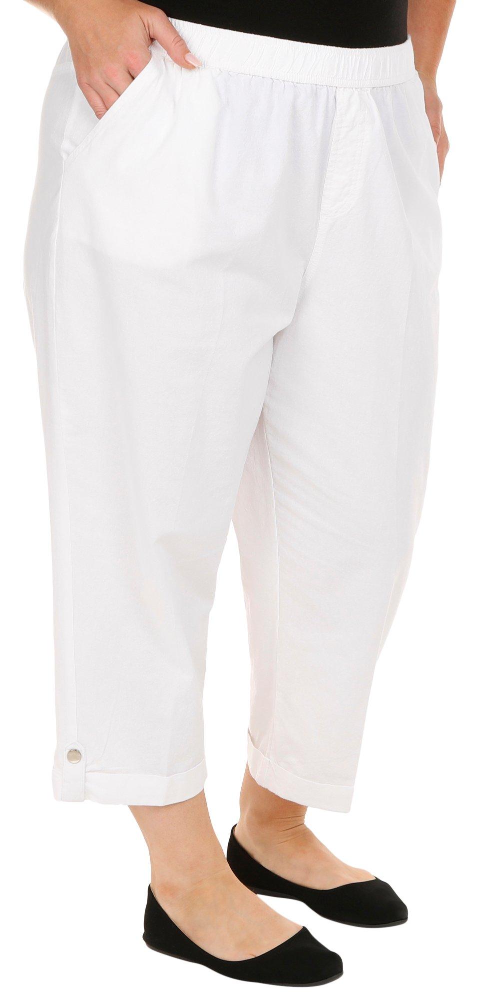 Coral Bay Plus 21in. Solid Sheeting Pull On Capris