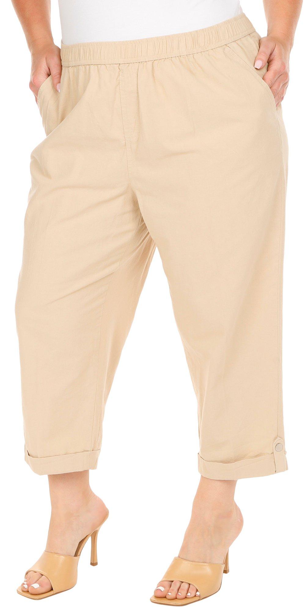 Coral Bay Plus 21in. Solid Sheeting Pull On Capris