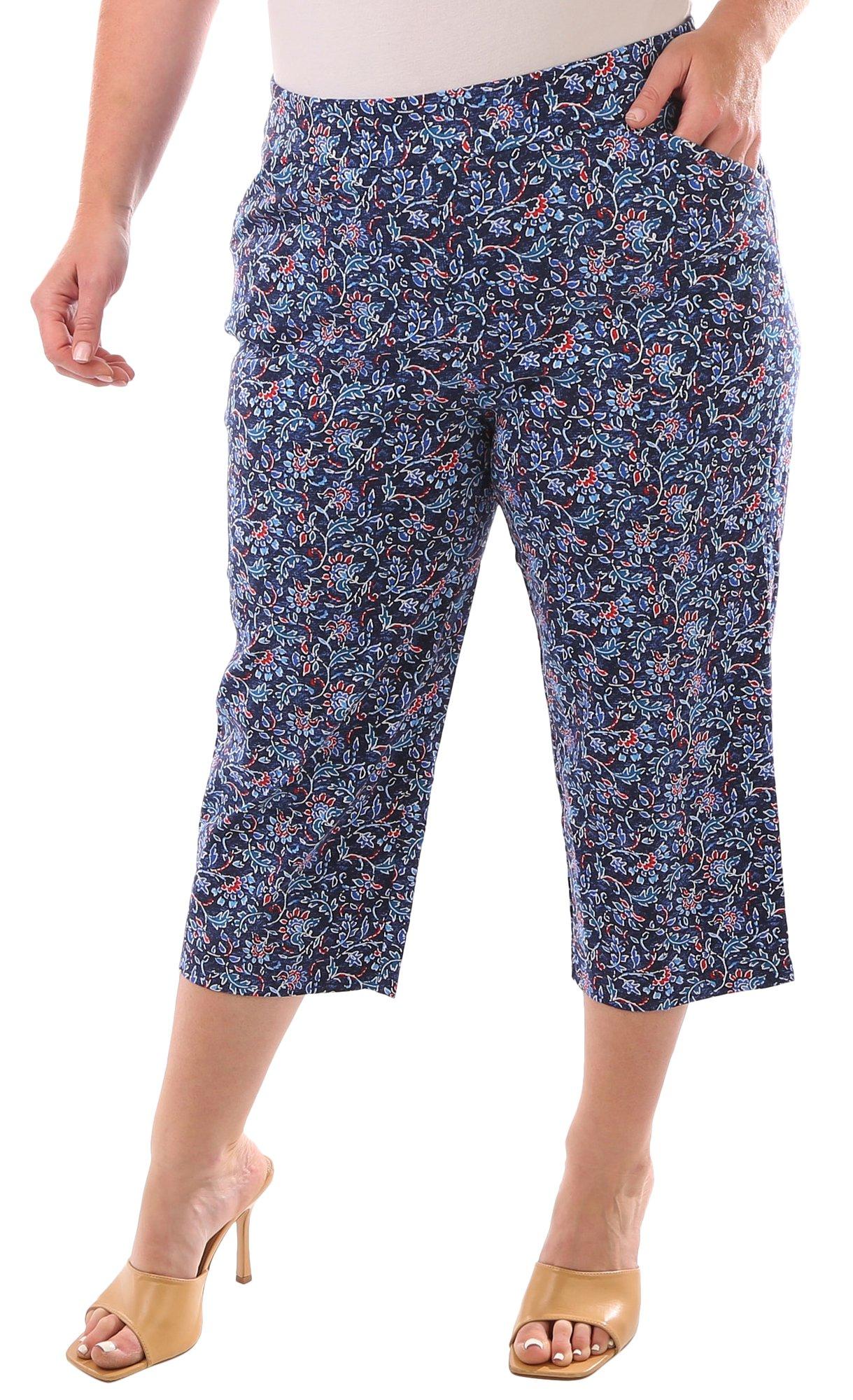 Plus size hot sale floral capris