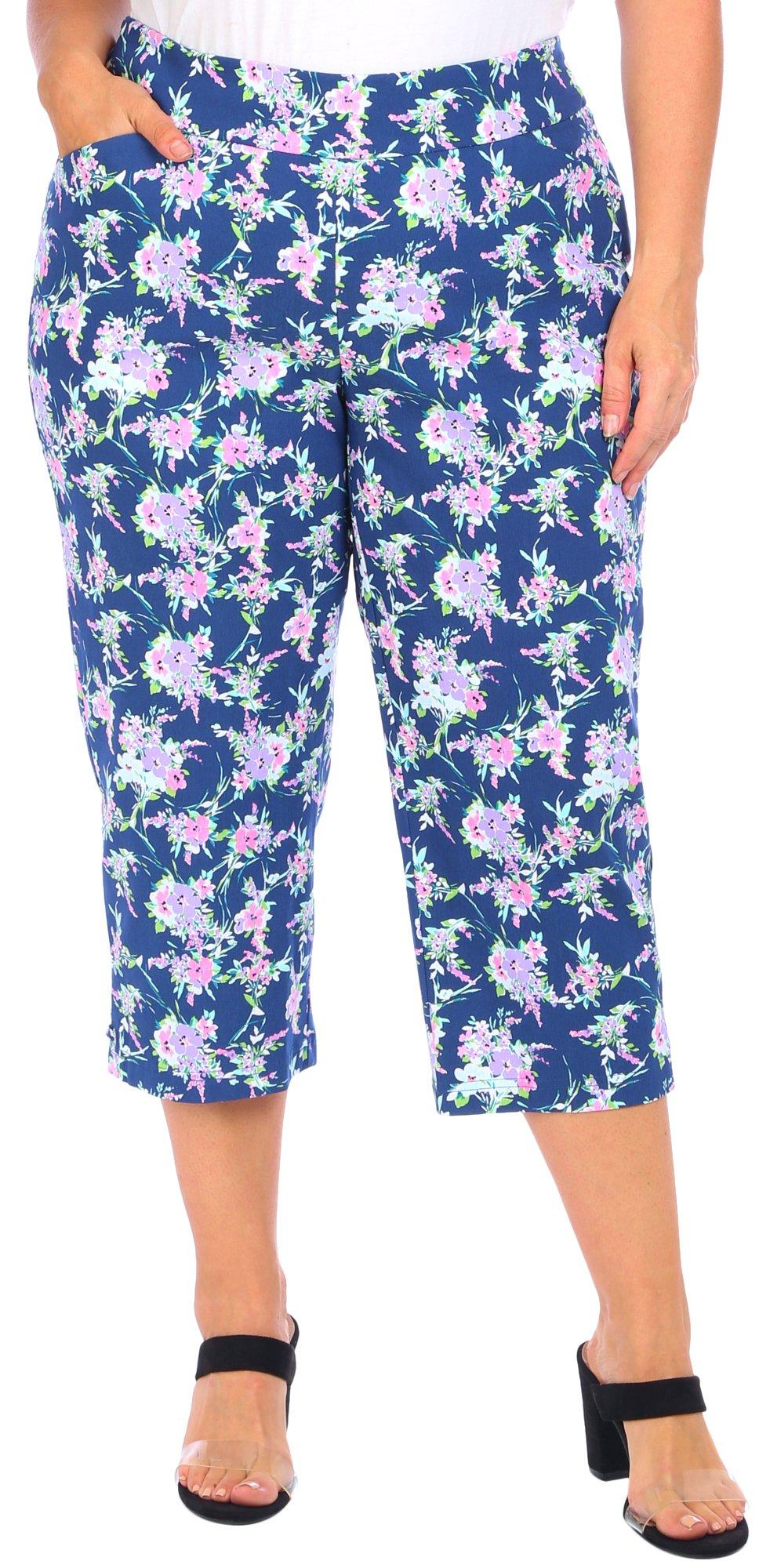 Coral Bay Plus Floral Pull On Capris