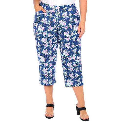 Coral Bay Plus Floral Pull On Capris