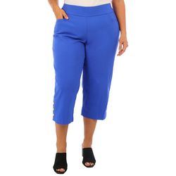 Coral Bay Plus 21 in. Solid button Capris