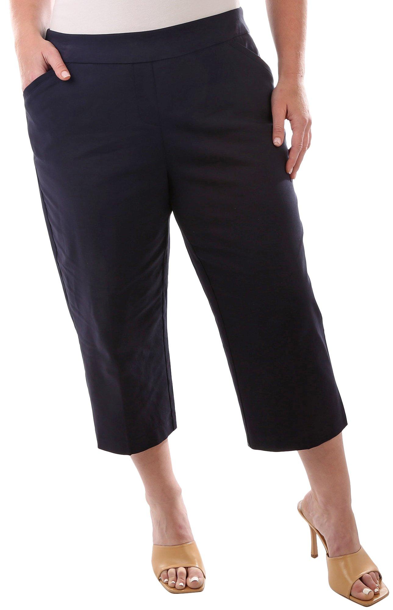 Capri Pants for Women Cotton Linen Plus Size Cargo Pants Capris