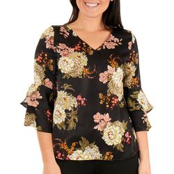 NY Collection Petite Peplum Bell Sleeve Top