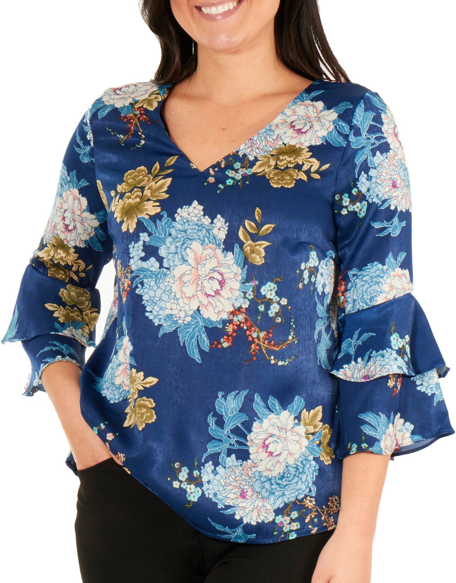 NY Collection Petite Peplum Bell Sleeve Top | Bealls Florida