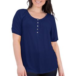 NY Collection Petite Scoop Neck Peasant Top