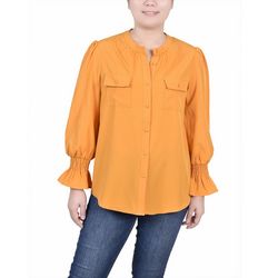 Long Sleeve Y Neck Blouse.
