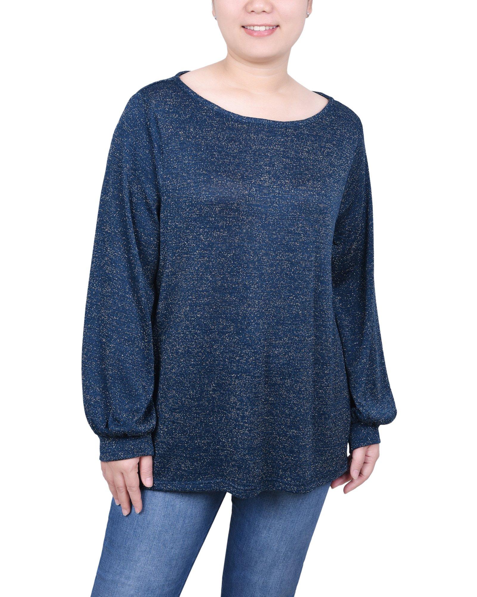 NY Collection Womens Long Sleeve Tunic Top
