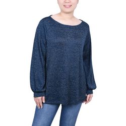 NY Collection Womens Long Sleeve Tunic Top