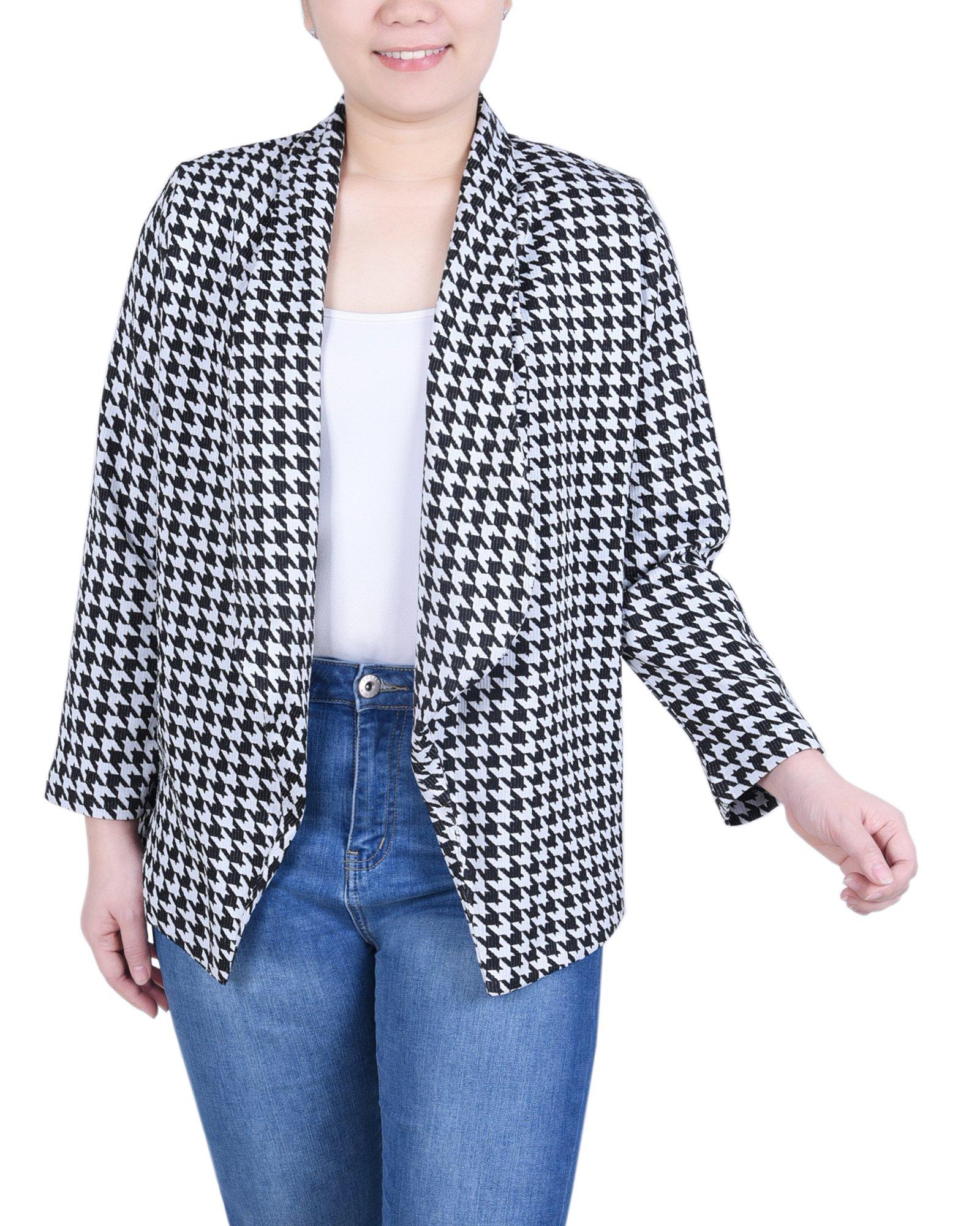 NY Collection Womens Long Sleeve Ponte Jacket