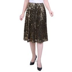 NY Collection Womens Knee Length Sequined Skirt.
