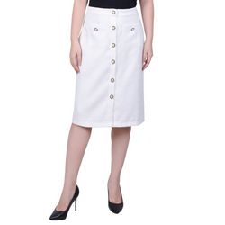 NY Collection Women Slim Tweed Double Knit Skirt With Pocket