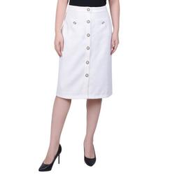 Women Slim Tweed Double Knit Skirt With Pocket