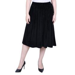 Womens Knee Length Velvet Skirt