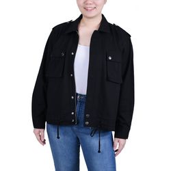 NY Collection Womens Long Sleeve Twill Jacket