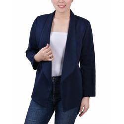 NY Collection Womens Petite 3/4 Sleeve Ponte Jacket