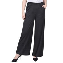 NY Collection Womens Petite Wide Leg Pull On Pant