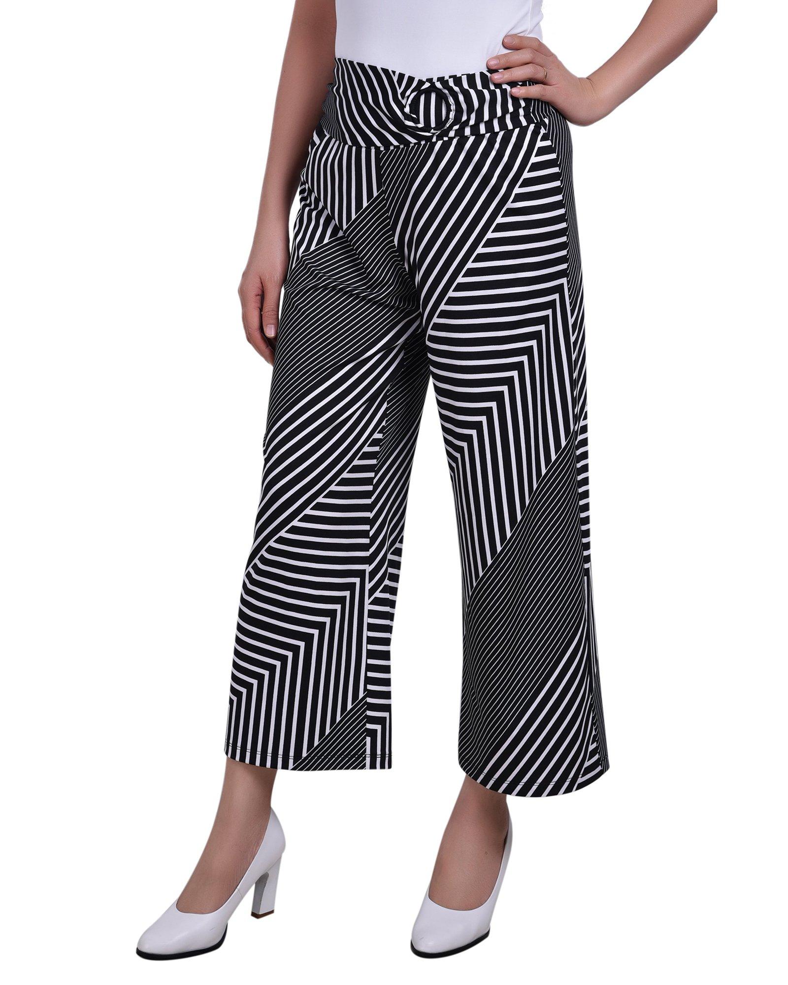 NY Collection Petite Ring Front Croppped Pants