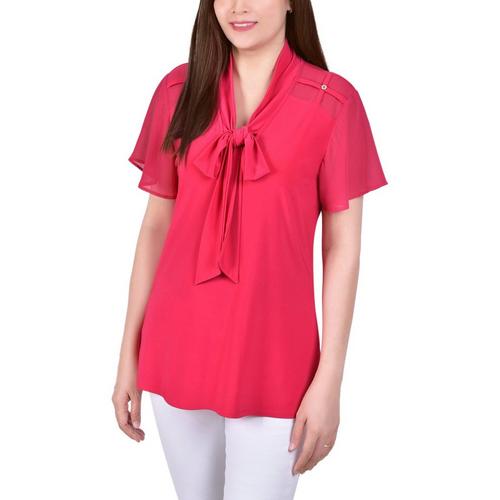 NY Collection Petite Chiffon Sleeves Blouse