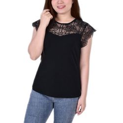 NY Collection Petite Crepe Knit Top