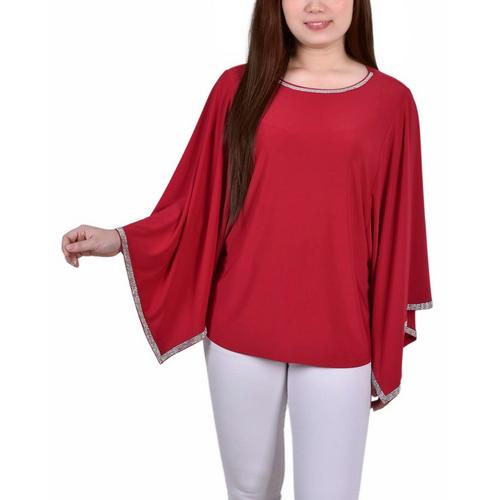 NY Collection Petite Long Batwing Top