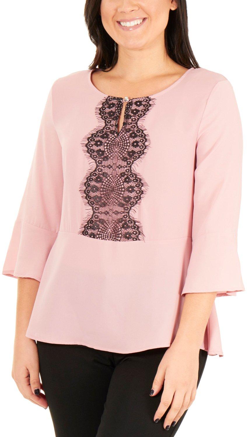 NY Collection Petite Bell Sleeve Peplum Top