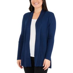 NY Collection Petite Open Front Textured Cardigan