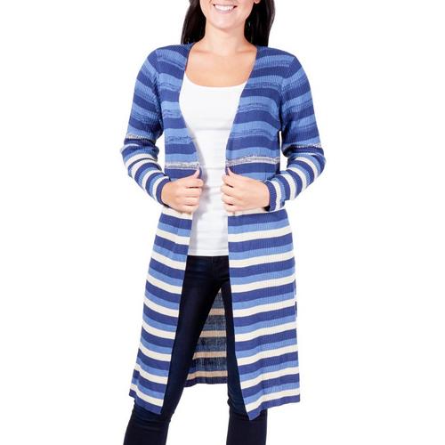 NY Collection Petite Ombre Stripe Duster Cardigan