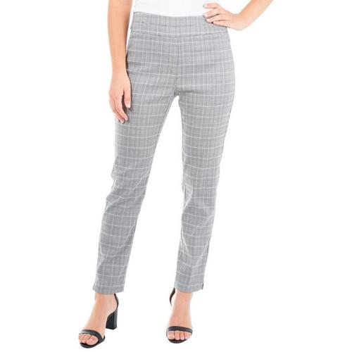 NY Collection Petite Plaid Slim Fit Ankle Pants