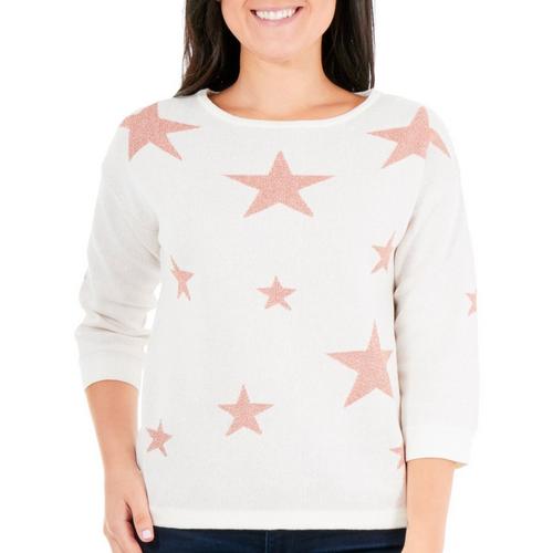 NY Collection Petite Metallic Star Sweater