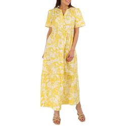 Womens Tropical Tiered Dress