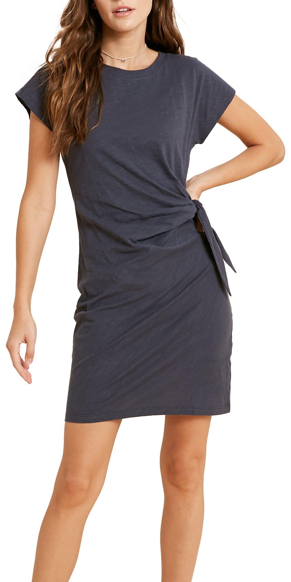 Wishlist Women's Solid Tie Side T-Shirt Dress
