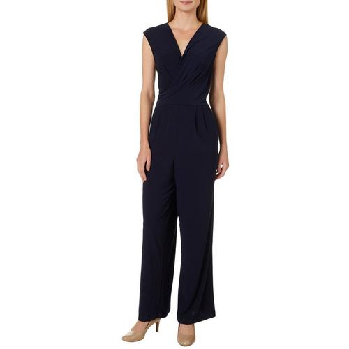 Emma & Michelle Womens Solid Faux-Wrap Sleeveless Jumpsuit | Bealls Florida
